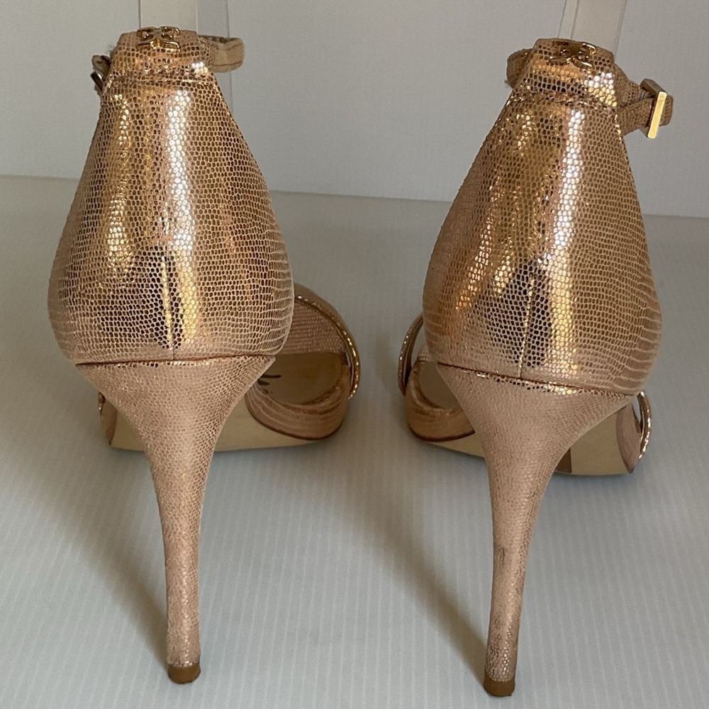 Sam Edelman Strappy Rose Gold High Heel Sandals Size 8.5 M Leather Upper - Picture 5 of 11